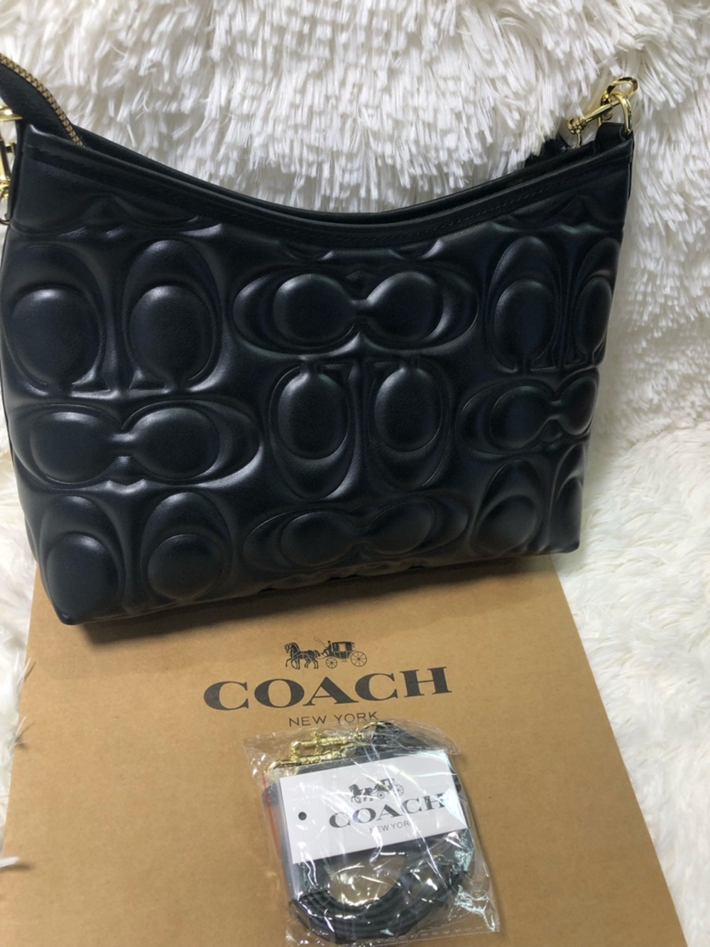 New Coach CZ178 Laurel Shoulder Bag In Signature Leather In Black - Picture 5 of 8
